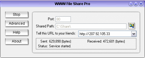 WWW File Share Pro Screenshot